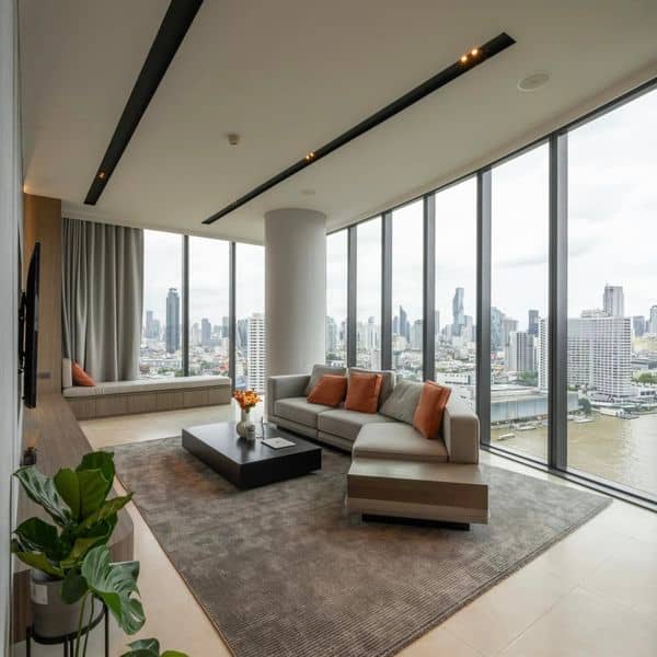 Banyan Tree Residences Riverside Bangkok, living room published on the PropertyScout card